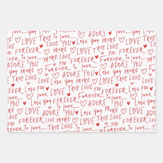 Feuille De Papier Cadeau Saint Valentin (Devant)