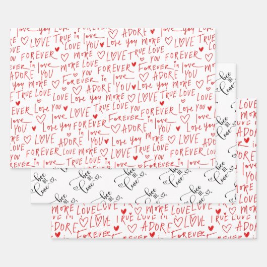 Feuille De Papier Cadeau Saint Valentin (Lot)