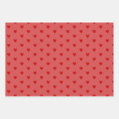 Feuille De Papier Cadeau Saint-Valentin au coeur rose rouge (Devant 3)