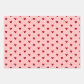 Feuille De Papier Cadeau Saint-Valentin au coeur rose rouge (Devant 2)