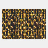 Feuille De Papier Cadeau Saint Valentin Coeurs d'or de l'amour (Devant 3)