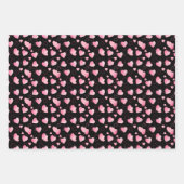 Feuille De Papier Cadeau Saint Valentin Coeurs rose et noir Script amour (Devant 2)