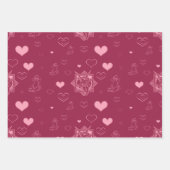 Feuille De Papier Cadeau Saint Valentin Coeurs rouges roses Cupid mignonne (Devant 3)