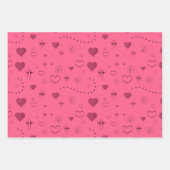 Feuille De Papier Cadeau Saint Valentin Coeurs rouges roses Cupid mignonne (Devant)
