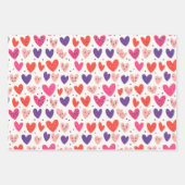 Feuille De Papier Cadeau Saint Valentin Coeurs scandinaves (Devant 3)