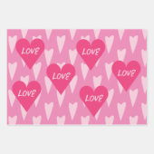 Feuille De Papier Cadeau Saint Valentin Grand Coeur Aimer Rose (Devant 2)