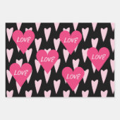 Feuille De Papier Cadeau Saint Valentin Grand Coeur Aimer Rose (Devant)