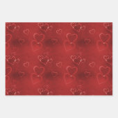 Feuille De Papier Cadeau Saint Valentin Motif de coeur rouge (Devant 3)