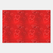 Feuille De Papier Cadeau Saint Valentin Motif de coeur rouge (Devant)