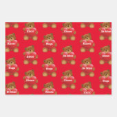 Feuille De Papier Cadeau Saint Valentin Ours Coeurs Ajouter Vos Mots Cadeau (Devant 3)