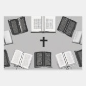 Feuille De Papier Cadeau Sainte Bible & Croix Élégance (Devant 3)