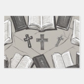 Feuille De Papier Cadeau Sainte Bible & Croix Élégance (Devant 2)