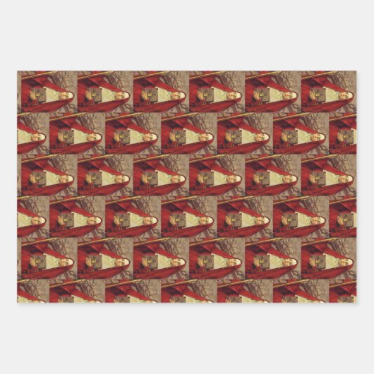 Feuille De Papier Cadeau Sainte Brigitte d'Irlande (Devant)