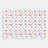 Feuille De Papier Cadeau Saison de Noël d'hiver Sucres de canne Patinage su (Devant 2)