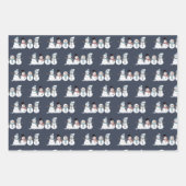 Feuille De Papier Cadeau Saison de Noël Snowmen Row Xmas (Devant)