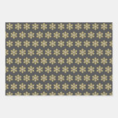 Feuille De Papier Cadeau saison des fêtes gris or et foncé (Devant)
