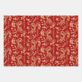 Feuille De Papier Cadeau Sakura Tree Blossom et Symbole du dragon (Devant)