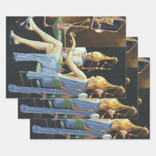 Feuille De Papier Cadeau Salon de beauté de science-fiction vintage Spa Man