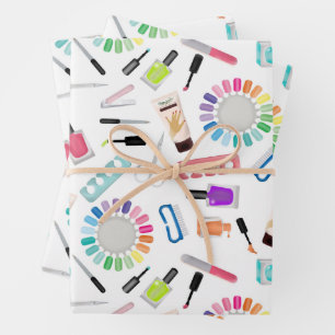Feuille De Papier Cadeau Salon de beauté Manucure Pédicure Ongles