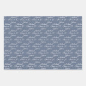 Feuille De Papier Cadeau Salutations à 30 ans Noir et Blanc 30e anniversair (Devant 3)