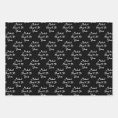 Feuille De Papier Cadeau Salutations à 30 ans Noir et Blanc 30e anniversair (Devant)