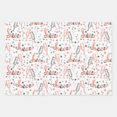 Feuille De Papier Cadeau Salutations Champagne Noël et Nouvel An (Devant)