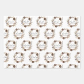 Feuille De Papier Cadeau Salutations de Noël personnalisées (Devant 3)