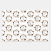 Feuille De Papier Cadeau Salutations de Noël personnalisées (Devant)