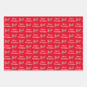 Feuille De Papier Cadeau Samoyé Chien Silhouette Rouge Joyeux Woofmas (Devant)