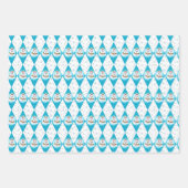 Feuille De Papier Cadeau Samoyed Winter Holiday Diamond Motif (Devant)