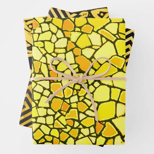 Feuille De Papier Cadeau Sampler croustillant méandre celtique (En situation)