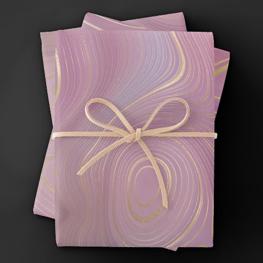 Feuille De Papier Cadeau Sangria Strata | Moody Pink and Purple Luxe Agate