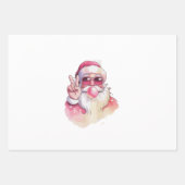 Feuille De Papier Cadeau Santa Claus Blowing Bubble Gum Pink Sunglasses (Devant)