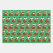 Feuille De Papier Cadeau Santa Hat Corgi (Devant)