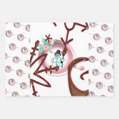 Feuille de papier cadeau Santa Noël joyeux (Devant)