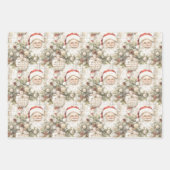 Feuille De Papier Cadeau Santa Pine Cones Christmas (Devant)