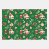 Feuille De Papier Cadeau Santa & Sweet Holiday Pattern Gift Wrap Set (Devant 3)