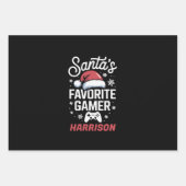 Feuille De Papier Cadeau Santa's Favorite Gamer Personalized Gaming Xmas (Devant)