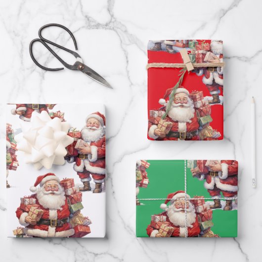 Feuille De Papier Cadeau Santa's Gift Parade Wrapping Paper (Recto)