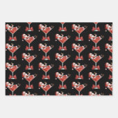 Feuille De Papier Cadeau Santa's Hot Mess Christmas Martini Funny Santa (Devant)