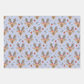 Feuille De Papier Cadeau Santas mignons et rennes (Devant 2)