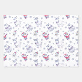 Feuille De Papier Cadeau Santas Snowmen Et Reindeer De Mignons Designs De N (Devant 3)