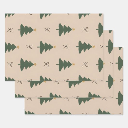 Feuille De Papier Cadeau Sapin de Noël (Lot)