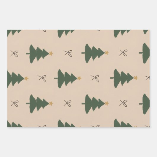Feuille De Papier Cadeau Sapin de Noël (Devant 3)