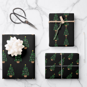 Feuille De Papier Cadeau Sapin de Noël de joueur de baseball