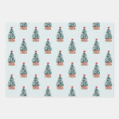 Feuille De Papier Cadeau Sapin de Noël enneigé (Devant 3)