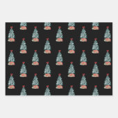 Feuille De Papier Cadeau Sapin de Noël enneigé (Devant 2)