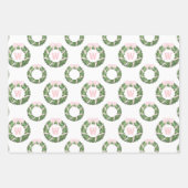 Feuille De Papier Cadeau Sash rose Bow Noël Monogramme Wreath (Devant 2)