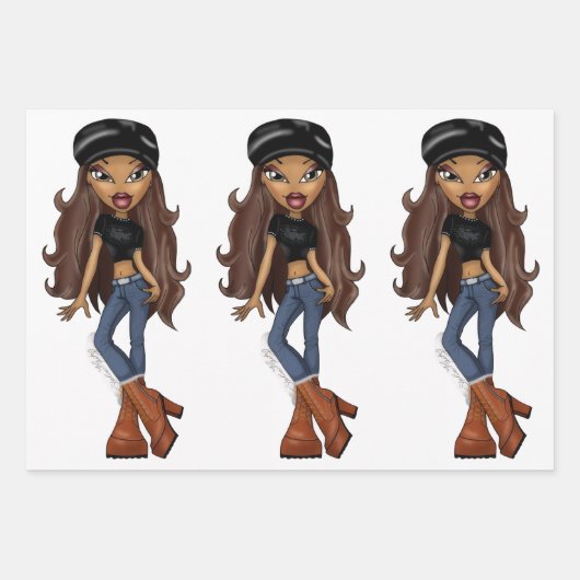 Feuille De Papier Cadeau Sasha Bratz x Dolls Kill Outfit Wrapping Paper (Devant 3)