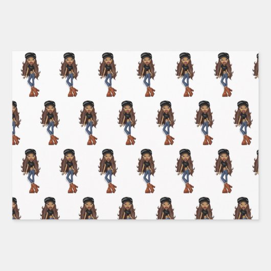Feuille De Papier Cadeau Sasha Bratz x Dolls Kill Outfit Wrapping Paper (Devant 2)